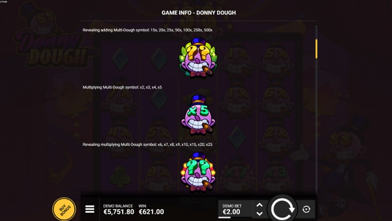 Donny Dough - Multi-Dough symbols