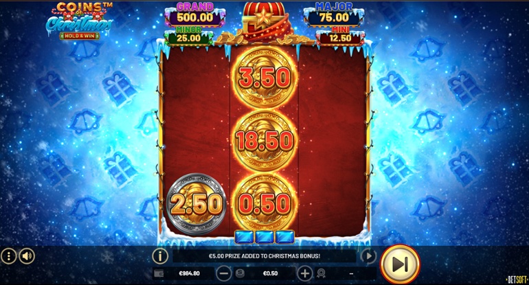 Coins of Christmas - Hold & Win feature