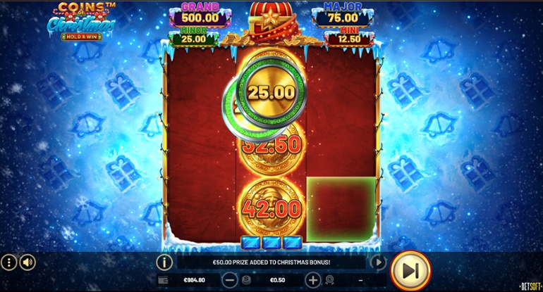 Coins of Christmas - Minor Jackpot won