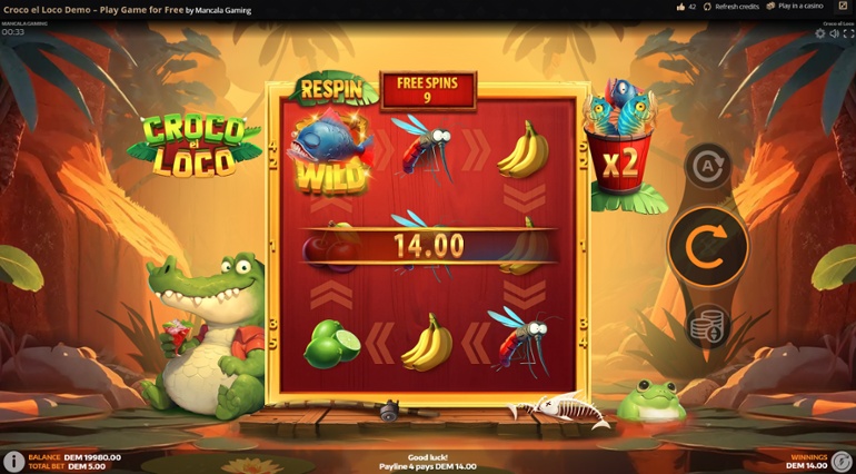 Croco El Loco - Wild Respin feature