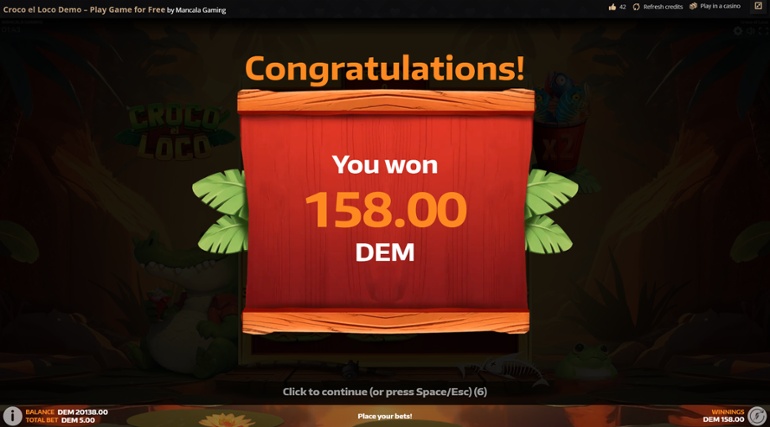 Croco El Loco - Free spins win