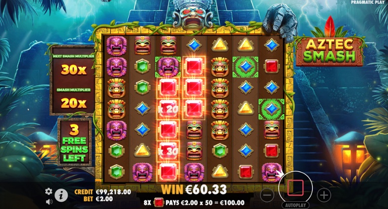 Aztec Smash - Smash Multiplier feature