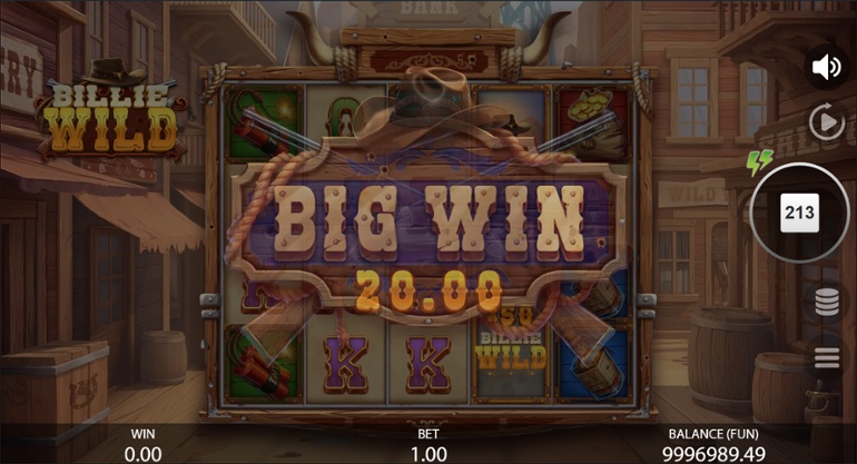 Billie Wild slot - Big Win