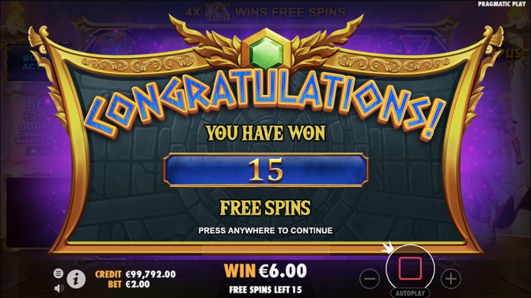 Gates of Olympus - Free spins bonus