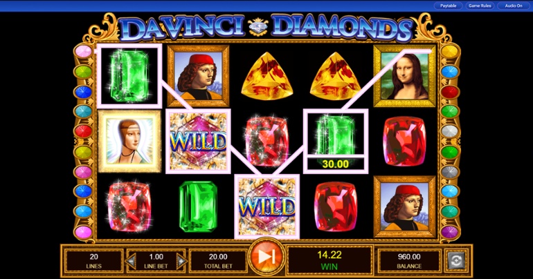 Da Vinci Diamonds slot win