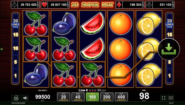 20 Super Hot slot win