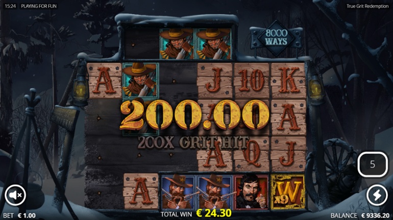 True Grit Redemption - Big win