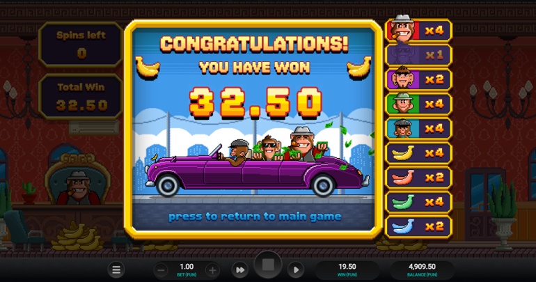 Banana Town - Free spins total win