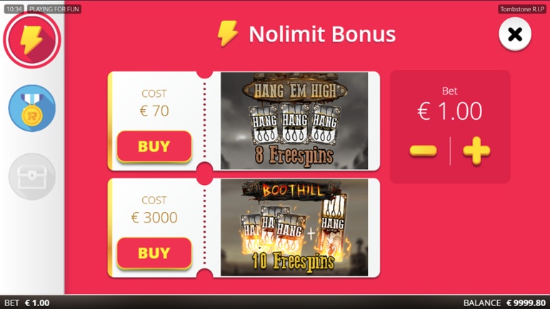 Tombstone R.I.P. - Bonus Spins buy options