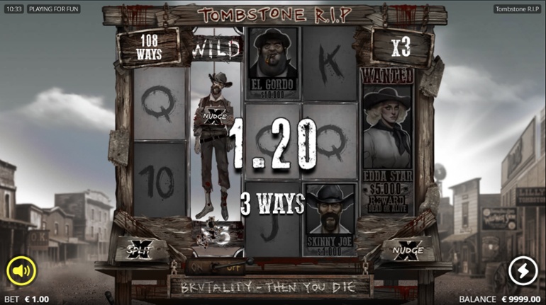 Tombstone R.I.P. & X-Nudge symbol win
