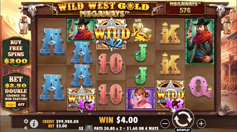 Wild West Gold Megaways - Multiplier Wilds win