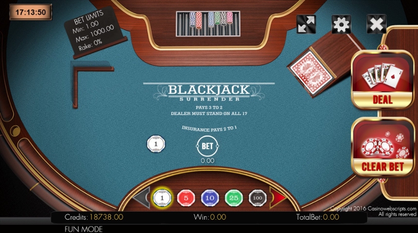 Blackjack Surrender en casinos en español