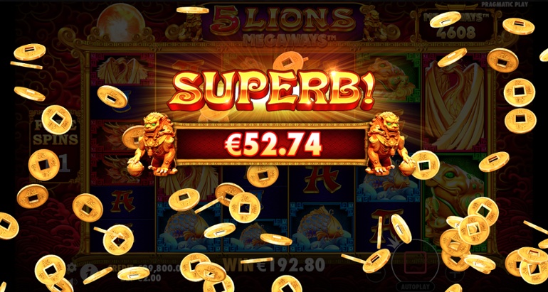 5 Lions Megaways - Superb Win