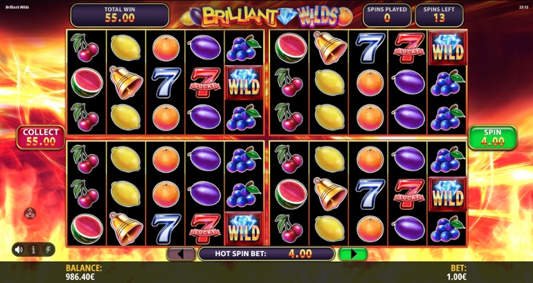 Brilliant Wilds - Hot Spins feature