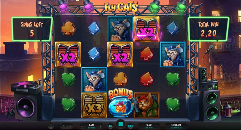 Fly Cats Dream Drop - Extra spins awarded