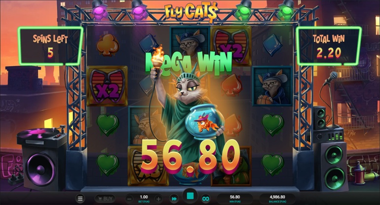 Fly Cats Dream Drop mega win