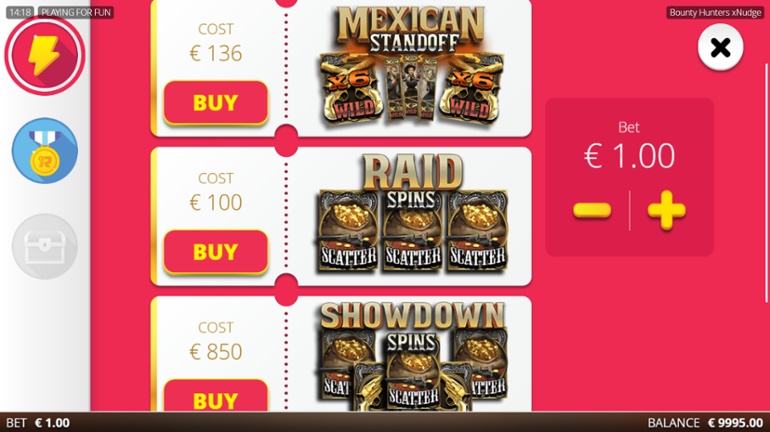 Bounty Hunters xNudge - Bonus Buy options