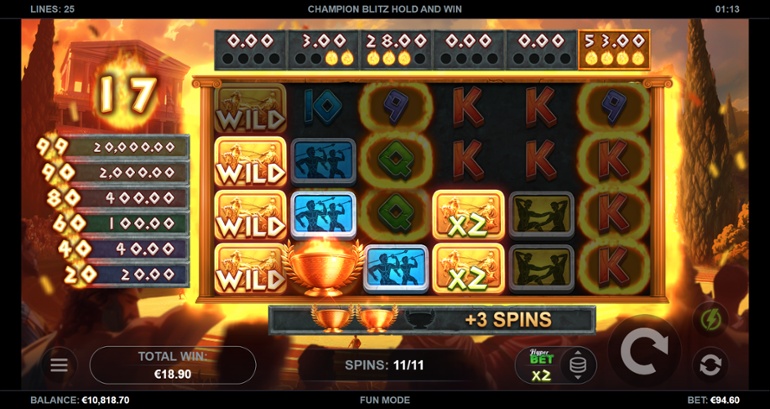 Champion Blitz - Hold & Win feature