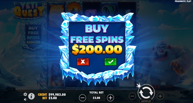 Yeti Quest - Buy-in Spins feature