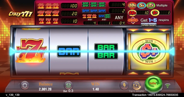 Crazy 777 slot win